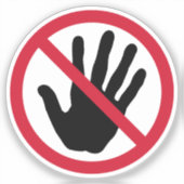 Raak het verboden teken niet aan sticker (Voorkant)
