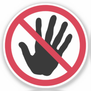 Raak het verboden teken niet aan sticker
