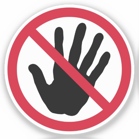 Raak het verboden teken niet aan sticker (Voorkant)