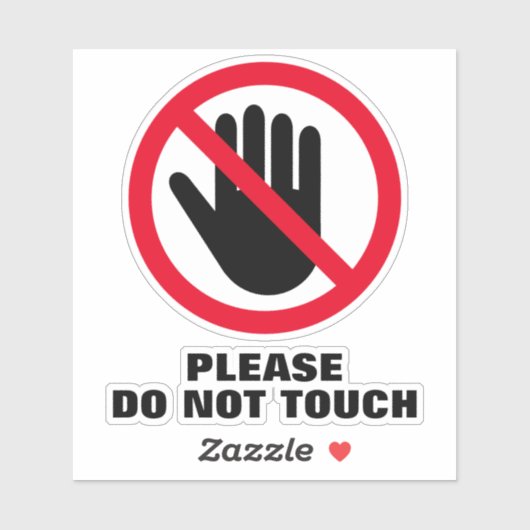 Raak het waarschuwingsbord vinylsticker niet aan sticker (Vel)