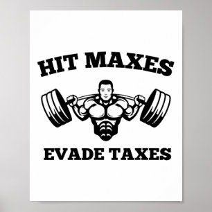 Raak Maxima Ontduik Belastingen Grappige Gym Fitne Poster