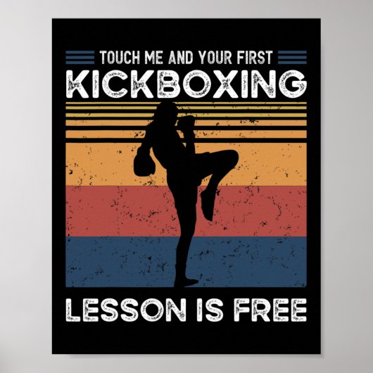 Raak me aan en je eerste kickboksles is gratis poster (Voorkant)