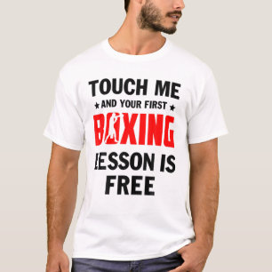 Raak me aan Uw eerste les is gratis doos T-shirt