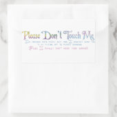 Raak me alsjeblieft niet aan rechthoekige sticker (Tas)