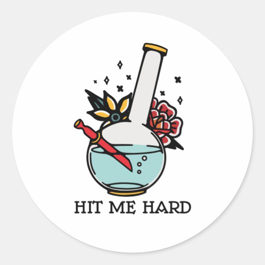 Raak me hard ronde sticker (Voorkant)