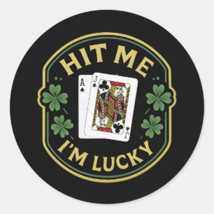 Raak Me Ik Ben Gelukkig – Saint Patrick's Day Blac Ronde Sticker