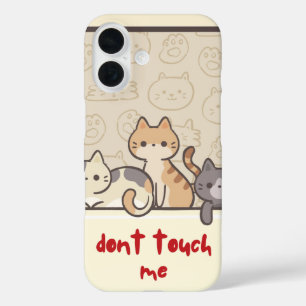 Raak Me Niet Aan Kattenhoesje voor Telefoon   Scha iPhone 16 Hoesje