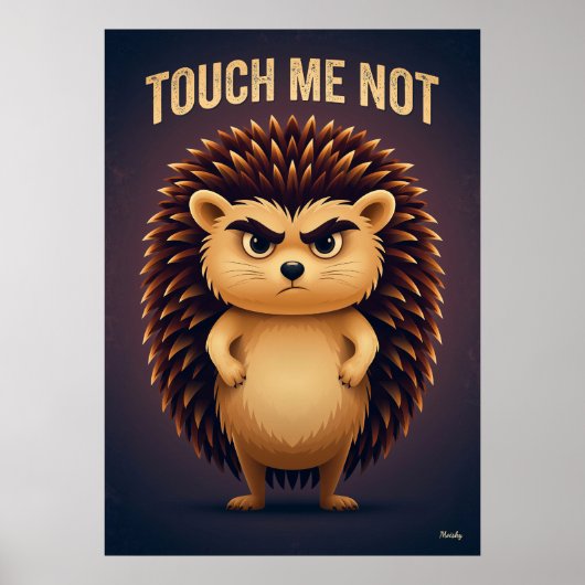 Raak Me Niet Egel – Grappig Stripfiguur Poster (Voorkant)
