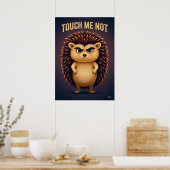 Raak Me Niet Egel – Grappig Stripfiguur Poster (Keuken)