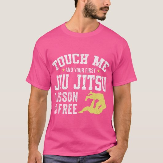 Raak mij aan en je eerste jiu jitsu t-shirt (Voorkant)