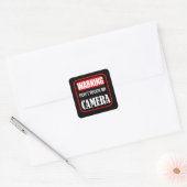 Raak mijn camera niet aan vierkante sticker (Envelop)