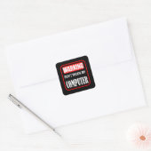 Raak mijn computer niet aan vierkante sticker (Envelop)