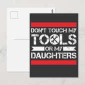Raak mijn gereedschap of mijn dochters niet aan briefkaart (Voorkant / Achterkant)