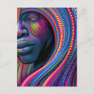 Raak mijn Haar Black Melanin Afro Queen Crown niet Briefkaart