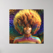 Raak mijn Haar Black Melanin Afro Queen Crown niet Canvas Afdruk (Voorkant)