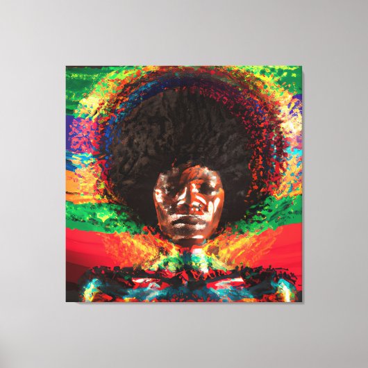 Raak mijn Haar Black Melanin Afro Queen Crown niet Canvas Afdruk (Voorkant)