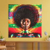 Raak mijn Haar Black Melanin Afro Queen Crown niet Canvas Afdruk (Insitu (Woonkamer))