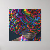 Raak mijn Haar Black Melanin Afro Queen Crown niet Canvas Afdruk (Voorkant)