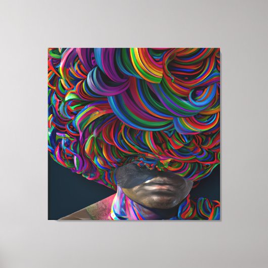 Raak mijn Haar Black Melanin Afro Queen Crown niet Canvas Afdruk (Voorkant)