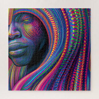 Raak mijn Haar Black Melanin Afro Queen Crown niet Legpuzzel