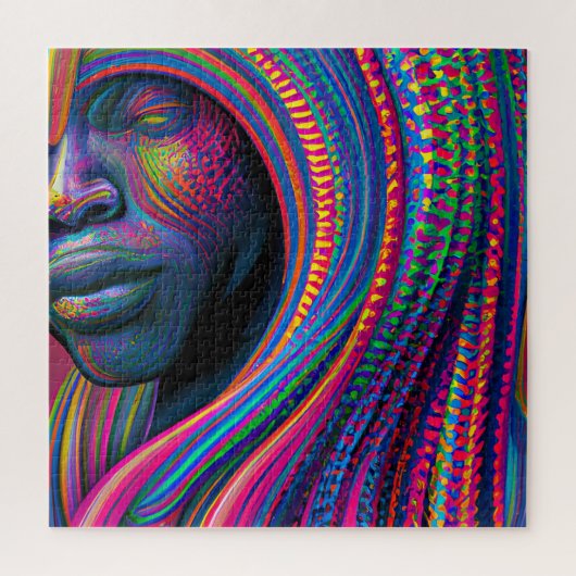 Raak mijn Haar Black Melanin Afro Queen Crown niet Legpuzzel (Verticaal)