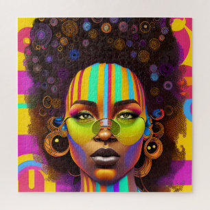 Raak mijn Haar Black Melanin Afro Queen Crown niet Legpuzzel
