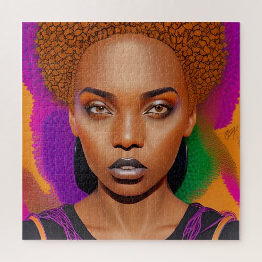 Raak mijn Haar Black Melanin Afro Queen Crown niet Legpuzzel (Verticaal)