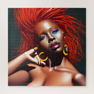 Raak mijn Haar Black Melanin Afro Queen Crown niet Legpuzzel