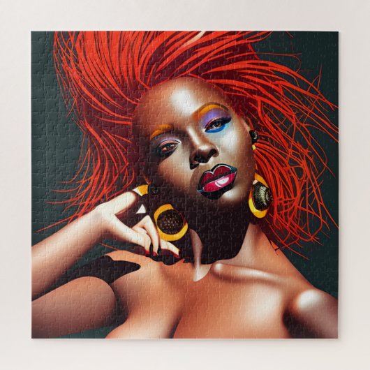 Raak mijn Haar Black Melanin Afro Queen Crown niet Legpuzzel (Verticaal)