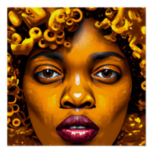 Raak mijn Haar Black Melanin Afro Queen Crown niet Perfect Poster