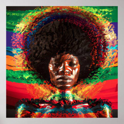 Raak mijn Haar Black Melanin Afro Queen Crown niet Poster (Voorkant)