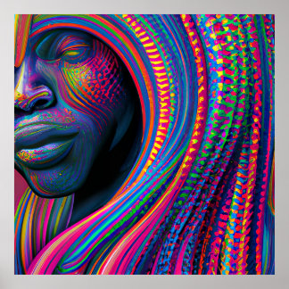 Raak mijn Haar Black Melanin Afro Queen Crown niet Poster