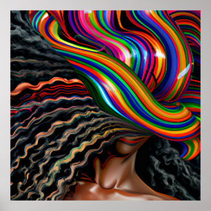 Raak mijn Haar Black Melanin Afro Queen Crown niet Poster