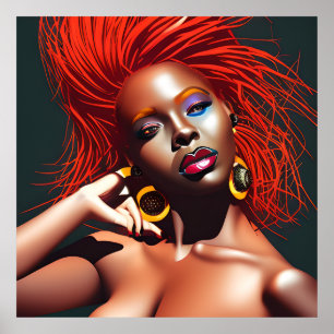 Raak mijn Haar Black Melanin Afro Queen Crown niet Poster