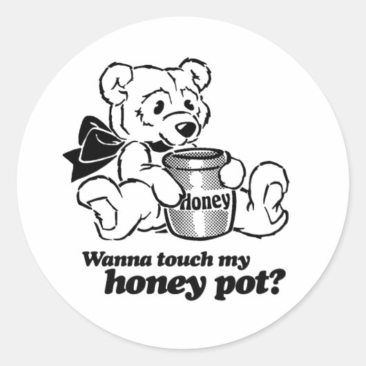 RAAK MIJN HONINGPOT -.png Ronde Sticker (Voorkant)