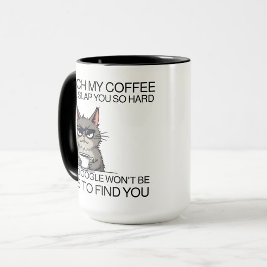 Raak mijn koffie aan en ik zal je slaan mok (Voorkant links)