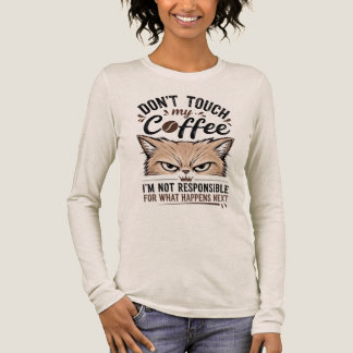 Raak Mijn Koffie Niet Aan Chagrijnige Kat Grappige Tri-Blend Shirt