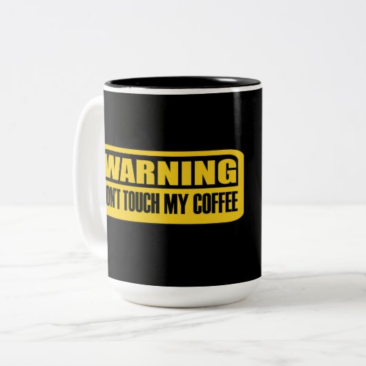 Raak mijn koffie niet aan tweekleurige koffiemok (Voorkant links)