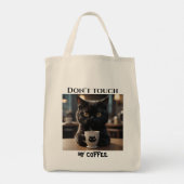 Raak mijn koffie niet grappig aan tote bag (Achterkant)