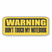 Raak mijn notitieboek niet aan sticker (Voorkant)