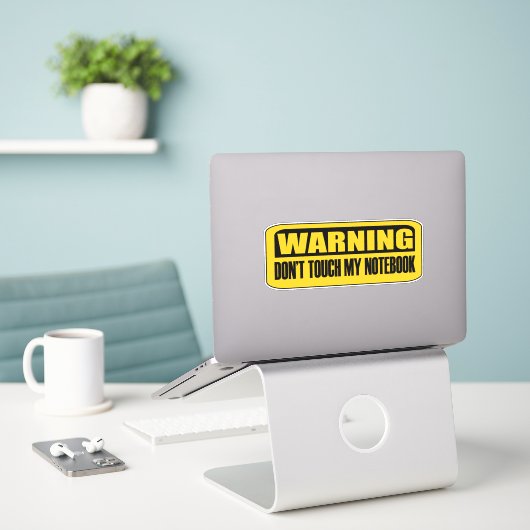 Raak mijn notitieboek niet aan sticker (Laptop op bureau)