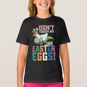 Raak mijn paaseieren niet aan T Rex dinosaurus T-shirt