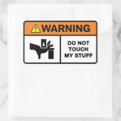 Raak mijn spullen niet aan rechthoekige sticker (Tas)