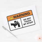 Raak mijn spullen niet aan rechthoekige sticker (Envelop)