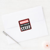 Raak mijn spullen niet aan vierkante sticker (Envelop)