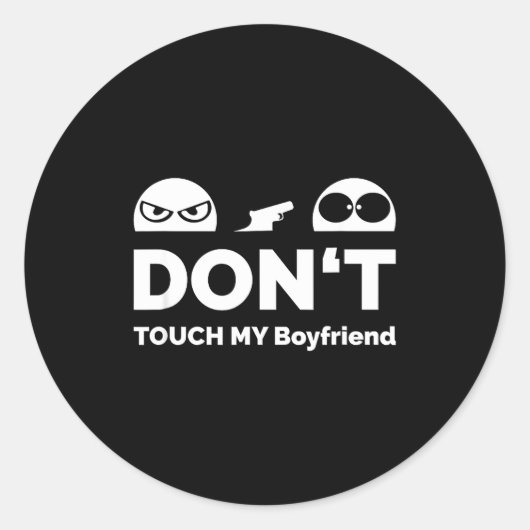 Raak mijn vriendje niet aan Partnerschap Ronde Sticker (Voorkant)