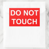 Raak niet aan rechthoekige sticker (Tas)