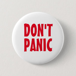 Raak Niet in Paniek Rood Typografie Motivatie Ronde Button 5,7 Cm