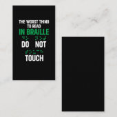 Raak niet schimmel erger aan dan lezen in braille visitekaartje (Voorkant / Achterkant)