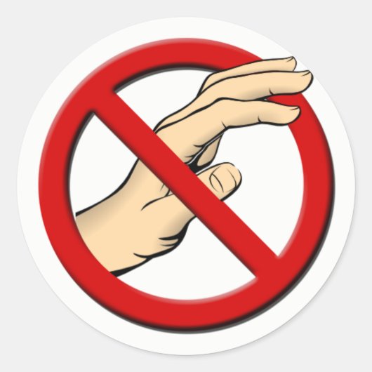 Raak ronde Sticker niet aan (Voorkant)